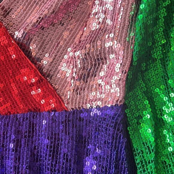 Alice + Olivia Blaze Multicolor Sequinned Blouson Sleeve Mini Dress size… - Picture 6 of 6